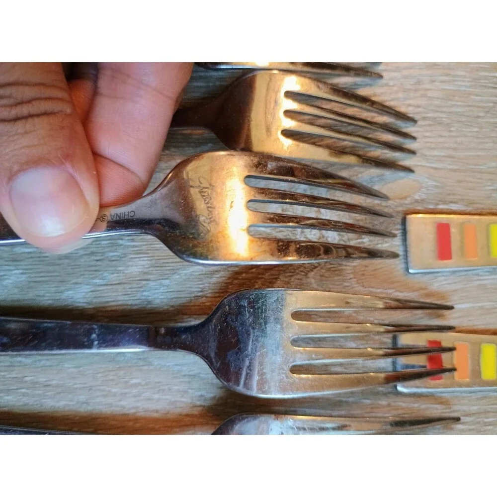 19 Piece Fiesta Celebration Rainbow Stainless Flatware Silverware Set